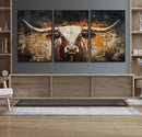 Abstract Longhorn Bull Wall Art Canvas Print – Vintage by MyGreatCanvas | Canvas Wall Art Prints | Photo Prints & Wall Decor