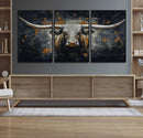 Rustic Longhorn Bull Wall Art Canvas Print – Vintage Western by MyGreatCanvas | Canvas Wall Art Prints | Photo Prints & Wall Decor