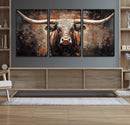 Rustic Longhorn Bull Wall Art Canvas Print – Vintage Western by MyGreatCanvas | Canvas Wall Art Prints | Photo Prints & Wall Decor