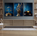 Lady Justice Wall Art Canvas Print – Elegant Gold Legal by MyGreatCanvas | Canvas Wall Art Prints | Photo Prints & Wall Decor