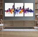 Atlanta Skyline Wall Art Canvas Print – Framed Colorful