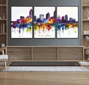 Atlanta Skyline Wall Art Canvas Print – Framed Colorful