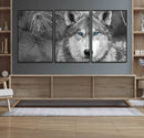 Wild Wolf Blue Eye Wall Art Canvas Print