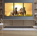 Wild Horses Wall Art Canvas Print – Framed Galloping Herd
