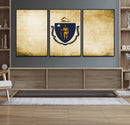 Massachusetts Flag Wall Art Canvas Print