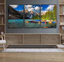 Moraine Lake 3-Panel Wall Art, Majestic Mountain and Lake by MyGreatCanvas | Canvas Wall Art Prints | Photo Prints & Wall Decor