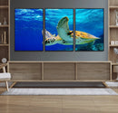 Sea Turtle Wall Art Canvas Print, Sea life in the Ocean Wall