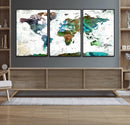 Modern Watercolor World Map Canvas Wall Art – Framed by MyGreatCanvas | Canvas Wall Art Prints | Photo Prints & Wall Decor