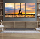 Paris Eiffel Tower Sunset Canvas Wall Art Print - Iconic