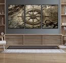 Wooden Ship Wheel Canvas Print, Multi Panel Canvas Wall Art