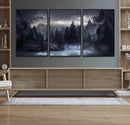 Night Landscape and Trees Wall Art Canvas Print