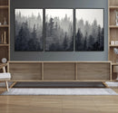 Misty Forest Canvas Wall Art – Monochrome Triptych Pine Tree by MyGreatCanvas | Canvas Wall Art Prints | Photo Prints & Wall Decor