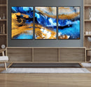 Blue Orange Marble Fluid Effect Canvas Wall Art Print by MyGreatCanvas | Canvas Wall Art Prints | Photo Prints & Wall Decor