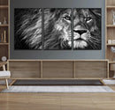 Black and White Lion Canvas Wall Art Print – Wildlife by MyGreatCanvas | Canvas Wall Art Prints | Photo Prints & Wall Decor
