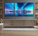 Northern Lights above Mountain Wall Art, Northern Lights