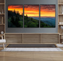 Forest Landscape Wall Art Sunset Canvas, Forest Sunset