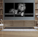 Lion Family Wall Art Canvas Print – Framed Majestic Wildlife by MyGreatCanvas | Canvas Wall Art Prints | Photo Prints & Wall Decor