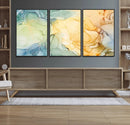 Green and Yellow Marble Fluid Effect Wall Art, Green and