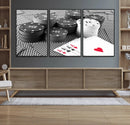 Poker Game Cards Wall Art Canvas, Multi Panel Wall Art