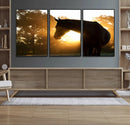 Horse at Sunset Wall Art Animal Canvas Print