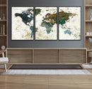 Vintage World Map Wall Art Canvas Print, Framed Rustic Earth by MyGreatCanvas | Canvas Wall Art Prints | Photo Prints & Wall Decor