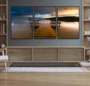Serene Lake Pier at Sunset Canvas Print | Landscape Canvas