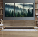 Captivating Misty Forest Wall Art Premium Canvas Print a