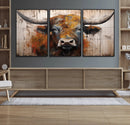 Abstract Bull Highland Cow Canvas Wall Art Print – Vibrant by MyGreatCanvas | Canvas Wall Art Prints | Photo Prints & Wall Decor