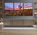 Arizona Desert Wall Art Canvas Print - Framed Deser Sunset