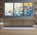 Abstract Fish Shoal Wall Art Canvas Print, Colorful Fish