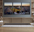 Dodger Stadium Sunset Game Triple Canvas Wall Art - Los