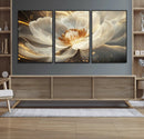 Gold Floral Wall Art Canvas Print, Framed Modern Flower Art by MyGreatCanvas | Canvas Wall Art Prints | Photo Prints & Wall Decor