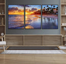 Serene Beach Sunset Wall Art Canvas- Coastal Seascape Print