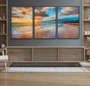 Serene Beach Sunset Wall Art | Coastal Ocean Canvas Print |