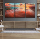 Sunset Beach Wall Art | Ocean Canvas Print | Coastal Wall