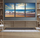 Serene Ocean Sunset Canvas Wall Art - Beach Waves at Sunset,
