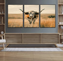 Texas Cow Longhorn Wall Art Canvas Print for Farm House Wall