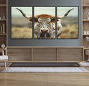 Texas Cow Longhorn Wall Art Canvas Print for Farm House Wall by MyGreatCanvas | Canvas Wall Art Prints | Photo Prints & Wall Decor