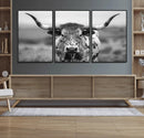 Texas Cow Longhorn Wall Art Canvas Print for Farm House Wall by MyGreatCanvas | Canvas Wall Art Prints | Photo Prints & Wall Decor