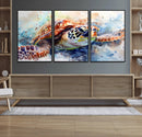 Watercolor Sea Turtle Wall Art Canvas Print - Vibrant Ocean