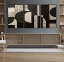 Abstract Brown Wabi Sabi Canvas Print Set – Minimalist