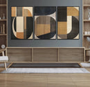 Modern Brown Wabi Sabi Wall Art Canvas Print Set – Framed