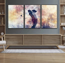 Abstract Watercolor Golf Player Wall Art Canvas Print
