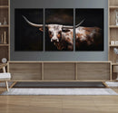 Texas Longhorn Wall Art Canvas Print | Western Ranch Decor |