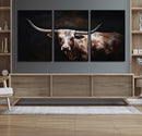 Texas Longhorn Wall Art Canvas Print | Western Ranch Decor |