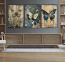 Butterfly Wall Art Trio | Vintage Butterfly Canvas Print | by MyGreatCanvas | Canvas Wall Art Prints | Photo Prints & Wall Decor