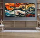 Abstract Wave Wall Art | Ready to Hang Framed Canvas Print |