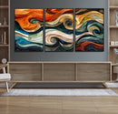 Abstract Wave Wall Art | Ready to Hang Framed Canvas Print |