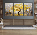 Golden Tree Canvas Print | Abstract Wall Art for Modern