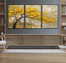 Yellow Blossom Tree Canvas Wall Art - Floral Abstract Modern